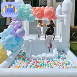 8x13x8ft Soft Play White Bounce House